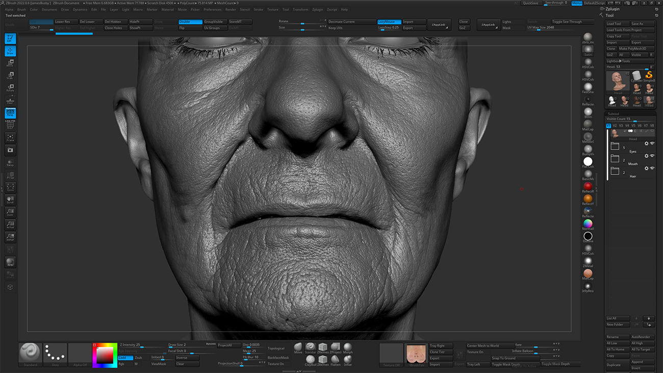 Female 16 / HD Displacement Map